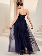 Load image into Gallery viewer, Sequin Strapless Spliced Tulle Dress - hc
