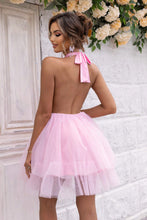 Load image into Gallery viewer, Halter Neck Backless Mesh Dress hc
