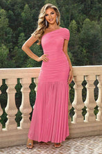 Load image into Gallery viewer, One-Shoulder Ruched Maxi Dress - hc
