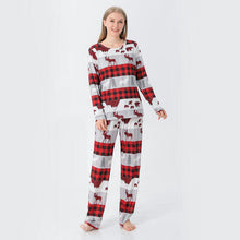 Load image into Gallery viewer, Women Reindeer &amp; Plaid Top and Pants Set - pjs
