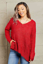 Load image into Gallery viewer, Heimish By The Fire Full Size Draped Detail Knit Sweater
