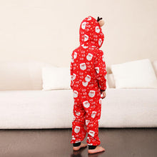 Load image into Gallery viewer, Santa Print Hooded Jumpsuit - pjs
