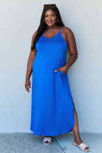 Load image into Gallery viewer, Ninexis Good Energy Full Size Cami Side Slit Maxi Dress in Royal Blue
