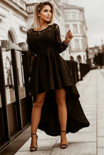 Load image into Gallery viewer, Spliced Lace High-Low Long Sleeve Dress - hc
