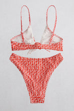 Load image into Gallery viewer, Printed Tie Front Spaghetti Strap Bikini Set
