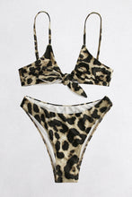 Load image into Gallery viewer, Printed Tie Front Spaghetti Strap Bikini Set
