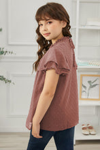 Load image into Gallery viewer, Girls Swiss Dot Smocked Flutter Sleeve
