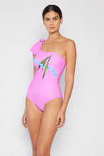 Load image into Gallery viewer, Marina West Swim Vacay Mode One Shoulder Swimsuit in Carnation Pink
