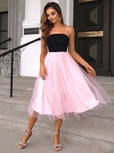 Load image into Gallery viewer, Two-Tone Spaghetti Strap Mesh Dress hc
