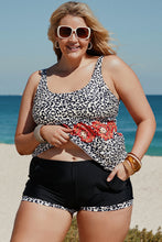 Load image into Gallery viewer, Plus Size Mixed Print Tankini Set with Pockets
