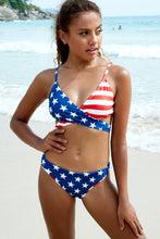 Load image into Gallery viewer, Stars and Stripes Crisscross Bikini Set
