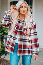 Load image into Gallery viewer, Plaid Button Front Shirt Jacket with Breast Pockets
