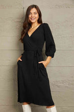 Load image into Gallery viewer, Culture Code Full Size Surplice Flare Ruching Dress - hc
