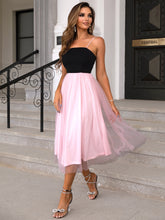 Load image into Gallery viewer, Two-Tone Spaghetti Strap Mesh Dress hc
