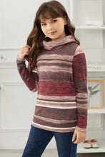 Load image into Gallery viewer, Girls Striped Cowl Neck with Pockets
