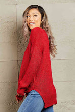 Load image into Gallery viewer, Heimish By The Fire Full Size Draped Detail Knit Sweater
