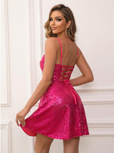 Load image into Gallery viewer, Sequin Tie Back Cami Dress- hc
