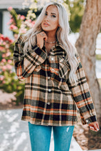 Load image into Gallery viewer, Plaid Button Front Shirt Jacket with Breast Pockets
