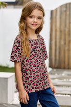 Load image into Gallery viewer, Girls Leopard Dropped Shoulder Tee
