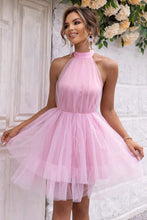 Load image into Gallery viewer, Halter Neck Backless Mesh Dress hc
