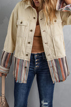 Load image into Gallery viewer, Striped Frayed Hem Corduroy Jacket
