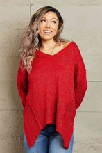 Load image into Gallery viewer, Heimish By The Fire Full Size Draped Detail Knit Sweater
