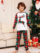 Load image into Gallery viewer, Reindeer Graphic Top and Plaid Pants Set - pjs
