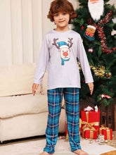 Load image into Gallery viewer, Rudolph Graphic Long Sleeve Top and Plaid Pants Set
