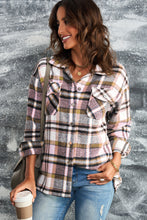 Load image into Gallery viewer, Plaid Button Front Shirt Jacket with Breast Pockets
