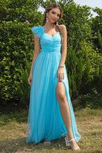 Load image into Gallery viewer, Asymmetrical Ruched Slit Dress - hc
