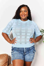 Load image into Gallery viewer, Double Take Ribbed Trim Round Neck Knit Top
