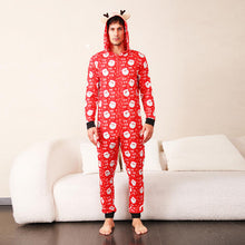 Load image into Gallery viewer, Santa Print Hooded Jumpsuit - pjs
