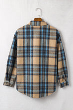 Load image into Gallery viewer, Plaid Curved Hem Shirt Jacket with Breast Pockets
