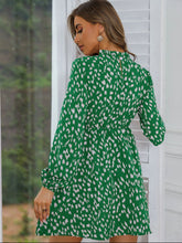 Load image into Gallery viewer, Printed Frill Neck Long Sleeve Dress
