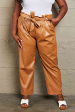 Load image into Gallery viewer, HEYSON Powerful You Full Size Faux Leather Paperbag Waist Pants
