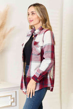 Load image into Gallery viewer, Double Take Plaid Button Up Flannel Shirt Jacket
