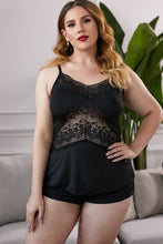 Load image into Gallery viewer, Lingerie Lace Insert Plus Size Pajamas Set
