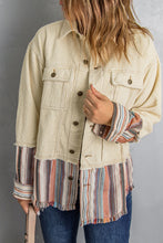 Load image into Gallery viewer, Striped Frayed Hem Corduroy Jacket
