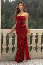 Load image into Gallery viewer, Sequin Backless Split Maxi Dress - hc
