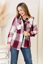 Load image into Gallery viewer, Double Take Plaid Button Up Flannel Shirt Jacket
