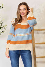 Load image into Gallery viewer, Woven Right Color Block Scoop Neck Sweater
