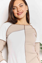 Load image into Gallery viewer, Double Take Color Block Exposed Seam Top
