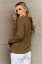 Load image into Gallery viewer, Zenana Kiss Me Tonight Full Size Button Down Cardigan in Olive
