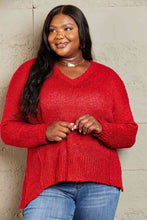 Load image into Gallery viewer, Heimish By The Fire Full Size Draped Detail Knit Sweater
