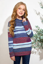 Load image into Gallery viewer, Girls Striped Cowl Neck with Pockets
