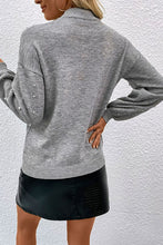 Load image into Gallery viewer, Pearl Dropped Shoulder Ribbed Trim Sweater
