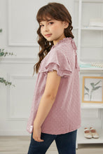 Load image into Gallery viewer, Girls Swiss Dot Smocked Flutter Sleeve
