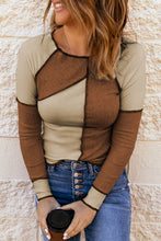 Load image into Gallery viewer, Color Block Exposed Seam Knit Top
