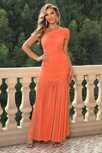 Load image into Gallery viewer, One-Shoulder Ruched Maxi Dress - hc

