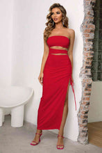 Load image into Gallery viewer, Cutout Strapless Split Dress - hc
